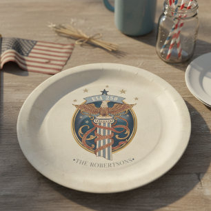 Prato De Papel Águia Americana EUA 250 Motivo Art Nouveau ID1304