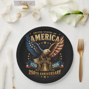 Prato De Papel Águia do 250º Aniversário dos Estados Unidos da Am