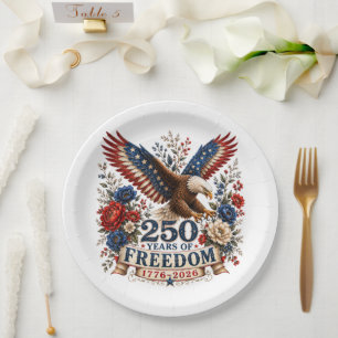Prato De Papel Águia dos 250 Anos de Liberdade Aniversário de 250