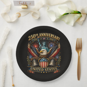 Prato De Papel Águia Patriótica do 250º Aniversário dos Estados U