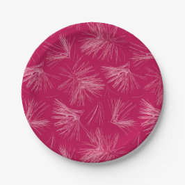 Prato De Papel Agulhas de árvores cor-de-rosa escuro