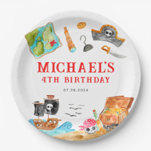 Prato De Papel Ahoy Shipmates Treasure Hunt Navio Pirata Aniversá