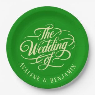 Prato De Papel Aipos Elegantes e Casamento Verde Florestal