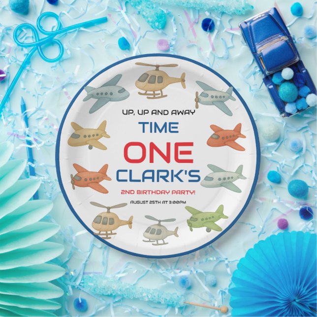Prato De Papel Airplane Boy 1st Birthday | Fun Sky Theme Party (Festa)