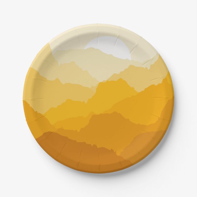 Prato De Papel Alarme amarelo e laranja (Frente)
