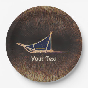 Prato De Papel Alaska Dog Sled Mail