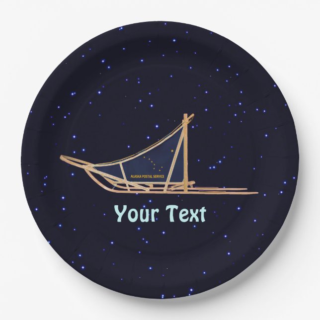 Prato De Papel Alaska Dog Sled Mail (Frente)