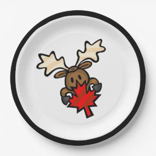 Prato De Papel Alces bonitos do canadense dos desenhos animados