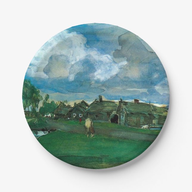 Prato De Papel Aldeia Russa Valentin Serov (Frente)
