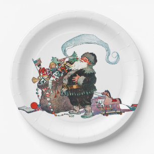 Prato De Papel Alegre e Velho Elfo de Natal, Jessie Willcox Smith