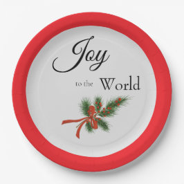 Prato De Papel Alegria ao Mundo Religioso Natal Holly