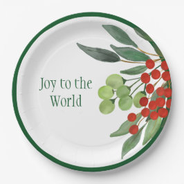 Prato De Papel Alegria ao Mundo Religioso Natal Verde