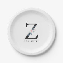 ALFABETES FLORAIS AZUIS SUAVES LENTO LETRA Z