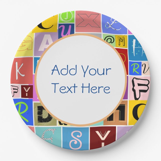 Prato De Papel Alfabeto (Frente)