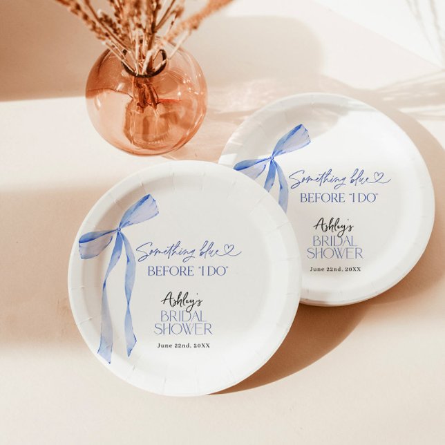 Prato De Papel Algo Azul Antes Que Eu Faça Chá de panela (Criador carregado)