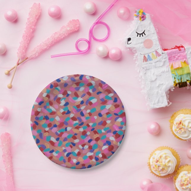 Prato De Papel Algodão Cor-Rosa (Festa)