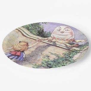 Prato De Papel Alice encontra Humpty Dumpty