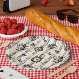 Prato De Papel Alice in Wonderland Pattern