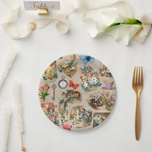 Prato De Papel Alice no País das Maravilhas Cheshire Cat Caracter (Casamento)