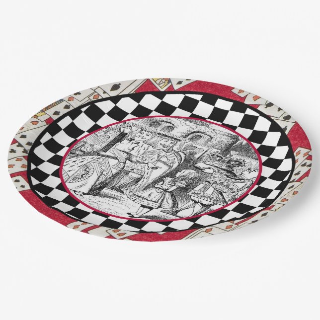 Prato De Papel Alice no pátio 1 da rainha (Inclinado)