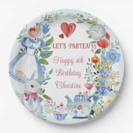 Prato De Papel Alice Whimsical em Wonderland