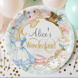 Prato De Papel Alice Wonderland fez chá de ódio bravo aniversário