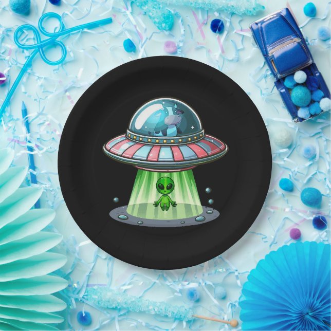 Prato De Papel Alienígena De Abdução De Vacas (Festa)