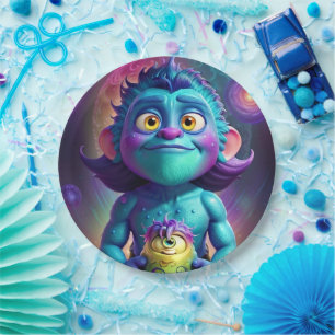 Prato De Papel Alienígena de Espaço e Amigo