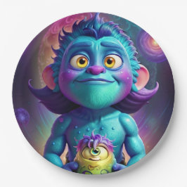 Prato De Papel Alienígena de Espaço e Amigo