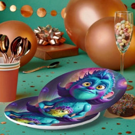 Prato De Papel Alienígena de Espaço e Amigo