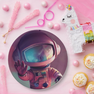 Prato De Papel Alienígena Rosa Pequena