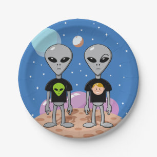 Prato De Papel Aliens irónicos