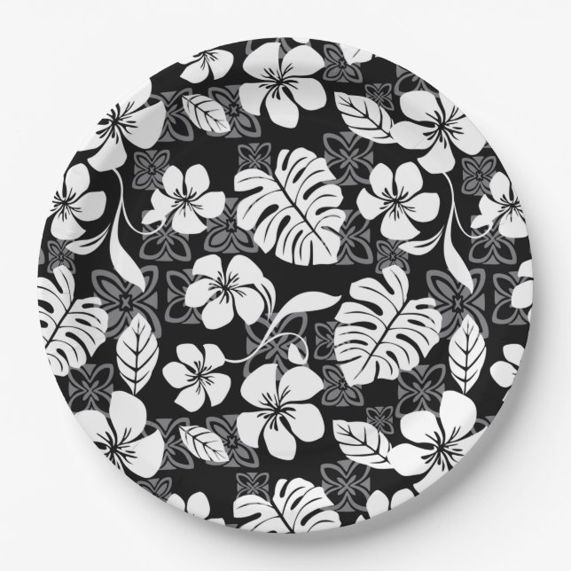 PRATO DE PAPEL ALOHA FRIDAY (PRETO E BRANCO) (Frente)