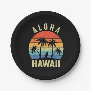 Prato De Papel Aloha Hawaii Ilha Havaiana Shirt Palm Beach Surf