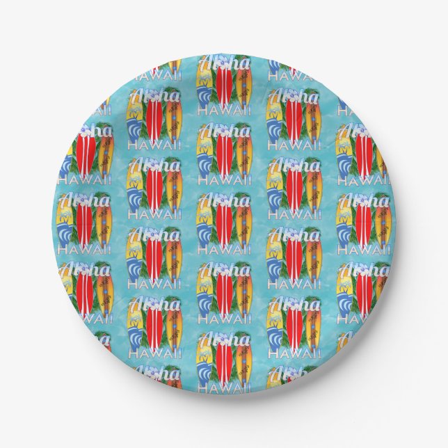 Prato De Papel Aloha Hawaii Summer Surfboards (Frente)