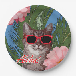 Prato De Papel Aloha placas de papel 9"