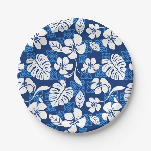 PRATO DE PAPEL ALOHA SEXTA-FEIRA (AZUL) (Frente)