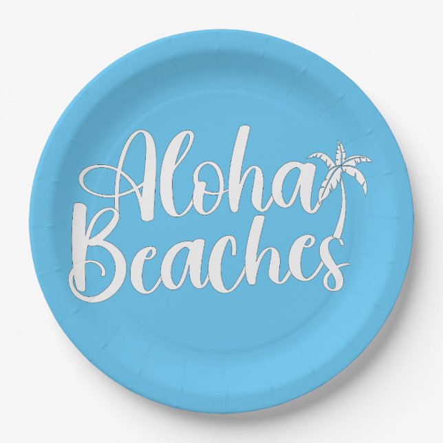 Prato De Papel Aloha Tropical Beach design (Frente)