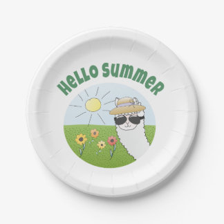 Prato De Papel Alpaka-Party Hello Summer Alpaca partytime