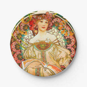 Prato De Papel Alphonse Mucha Art Nouveau Daydre