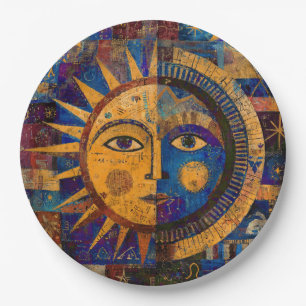 Prato De Papel Alquimia Mística Celestial Sol Lua