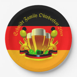 Prato De Papel Alterar Ano de Texto Octoberfest 20xx Cervejas 9"