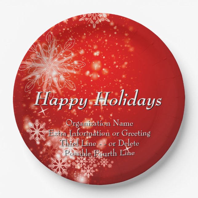 Prato De Papel Alterar TODO Texto Organização Natal 20xx (Frente)