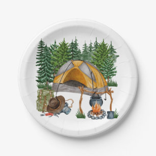 Prato De Papel Amante de aquarela, camping, hiking e natureza