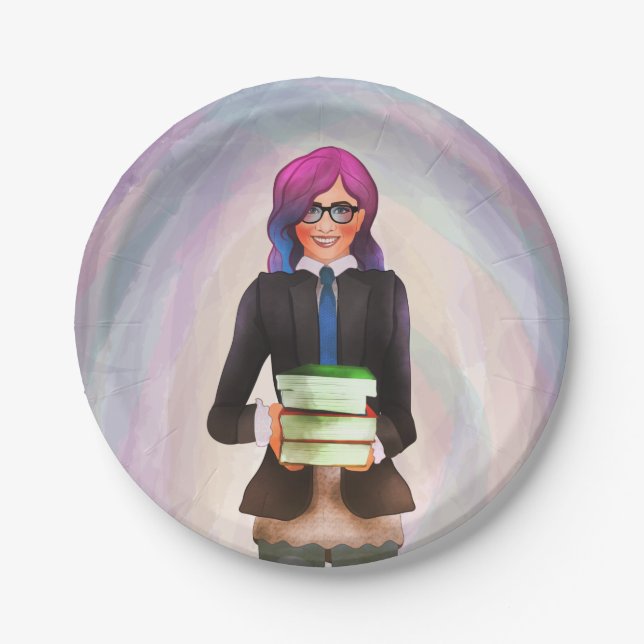 Prato De Papel Amante de livros (Frente)