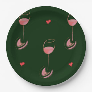 Prato De Papel Amante de vinho