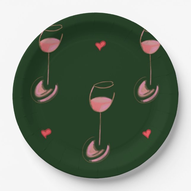 Prato De Papel Amante de vinho (Frente)