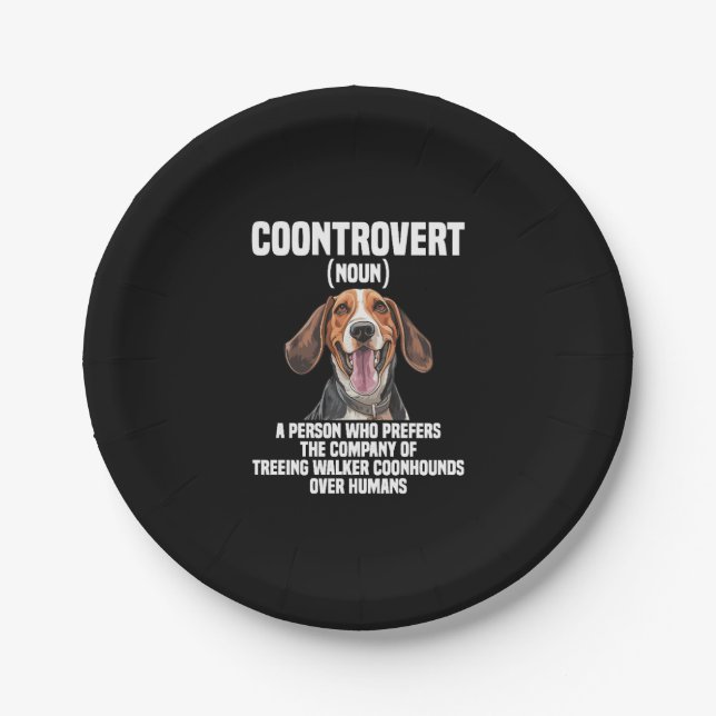 Prato De Papel Amante do Treeing Walker Coonhound Cachorro Coontr (Frente)