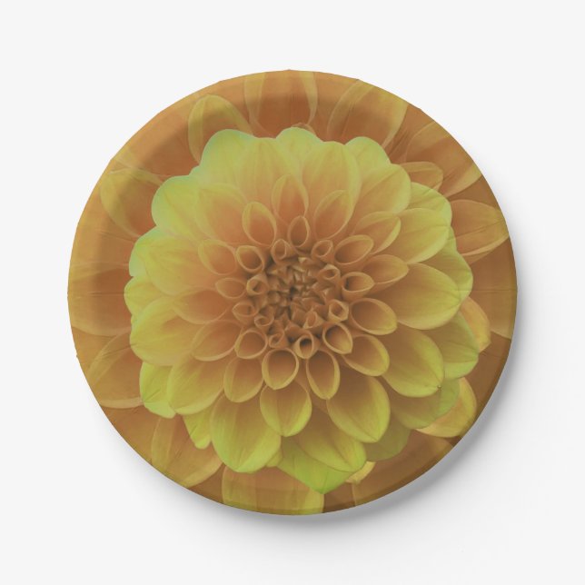 Prato De Papel Amarelo Dahlia (Frente)