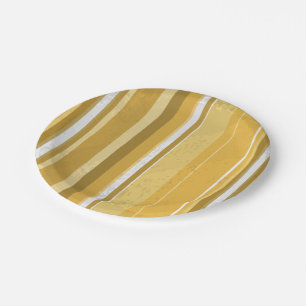 Prato De Papel Amarelo das listras